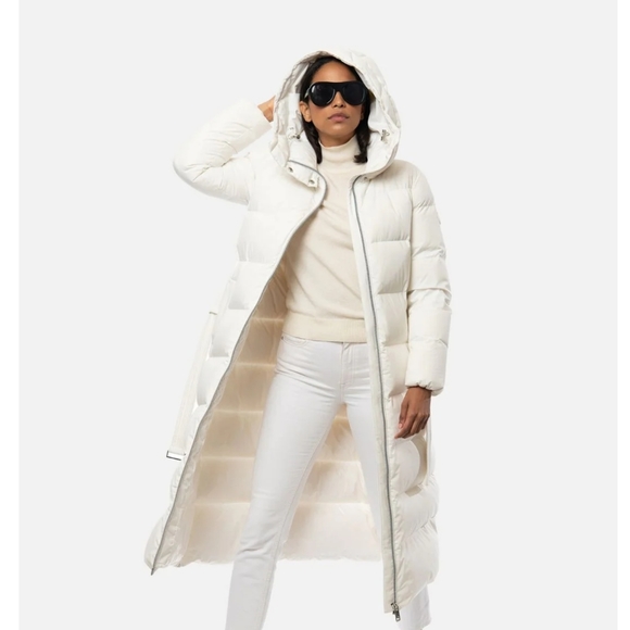 NWT Quilted DOWN PUFFER Long Puffer Winter Coat L White  Ski Snow Puffer - Picture 8 of 14